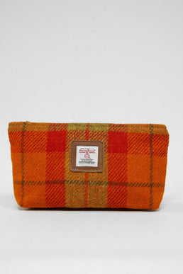 Harris Tweed Cosmetic Bag A0196 (Tan Leather)