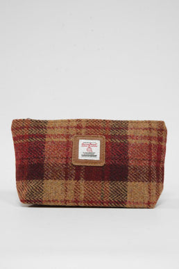 Harris Tweed Cosmetic Bag A0238 (Tan Leather)