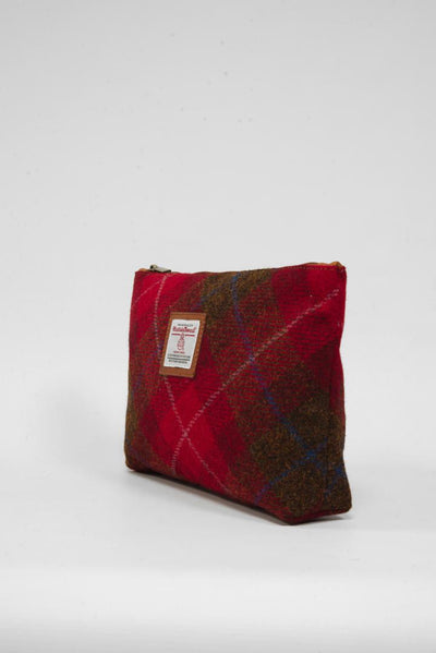 Harris Tweed Toiletries Bag A001 (C) (Tan Leather)