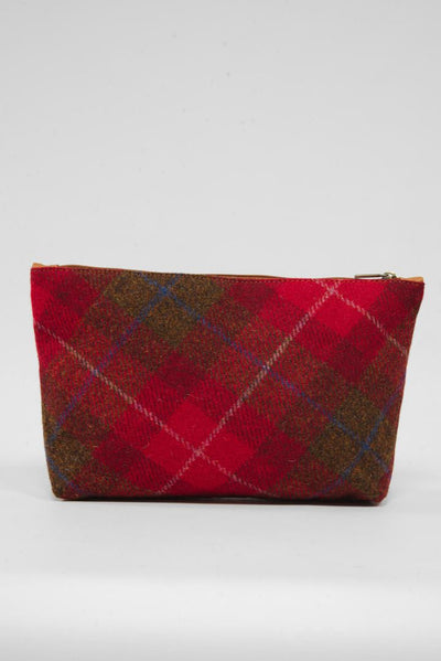 Harris Tweed Toiletries Bag A001 (C) (Tan Leather)