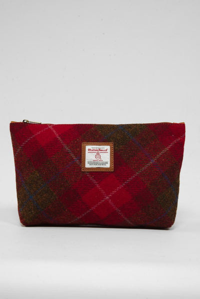 Harris Tweed Toiletries Bag A001 (C) (Tan Leather)