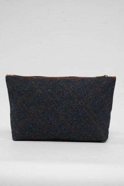 Harris Tweed Toiletries Bag A0239 (C) (Tan Leather)
