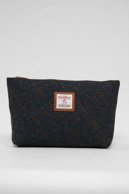 Harris Tweed Toiletries Bag A0239 (C) (Tan Leather)