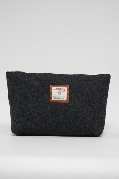 Harris Tweed Toiletries Bag A0239 (C) (Tan Leather)