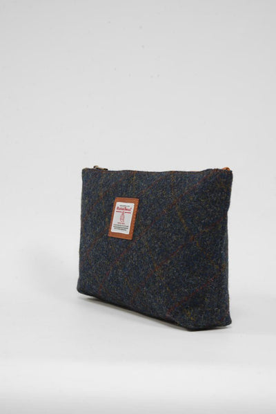 Harris Tweed Toiletries Bag A0239 (C) (Tan Leather)