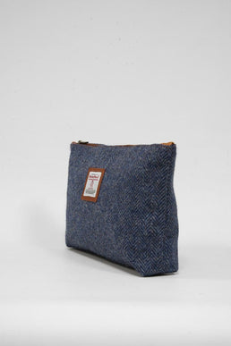 Harris Tweed Toiletries Bag HB81 (Tan Leather)