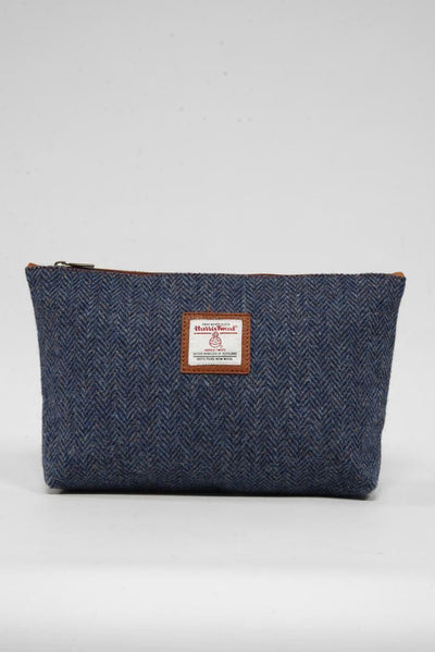 Harris Tweed Toiletries Bag HB81 (Tan Leather)