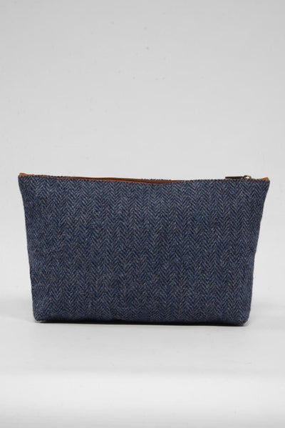 Harris Tweed Toiletries Bag HB81 (Tan Leather)