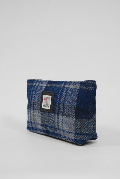 Harris Tweed Cosmetic Bag A0237 (Black Leather)