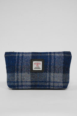 Harris Tweed Cosmetic Bag A0237 (Black Leather)