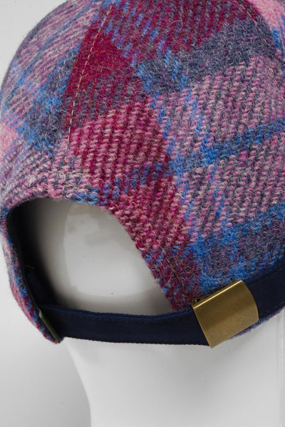 Harris Tweed Baseball Cap Pink Blue (HH)