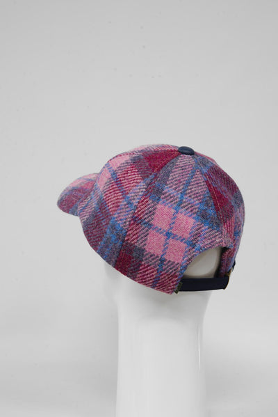 Harris Tweed Baseball Cap Pink Blue (HH)