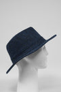 Harris Tweed Fedora Hat Navy Herringbone