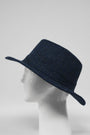 Harris Tweed Fedora Hat Navy Herringbone