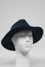 Harris Tweed Fedora Hat Navy Herringbone