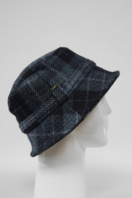 Harris Tweed Ladies Bucket Hat Black/Grey Check (HH)