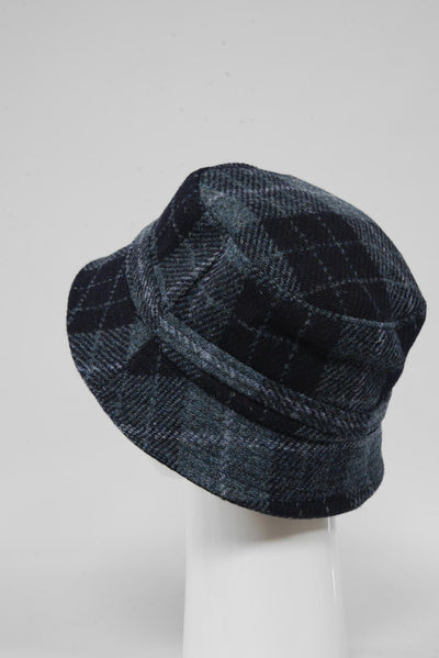 Harris Tweed Ladies Bucket Hat Black/Grey Check (HH)
