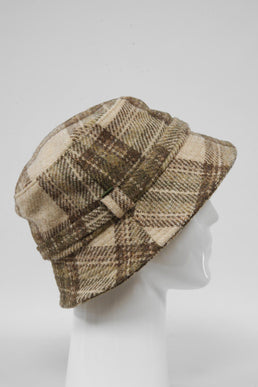 Harris Tweed Ladies Bucket Hat Oatmeal Check (HH)
