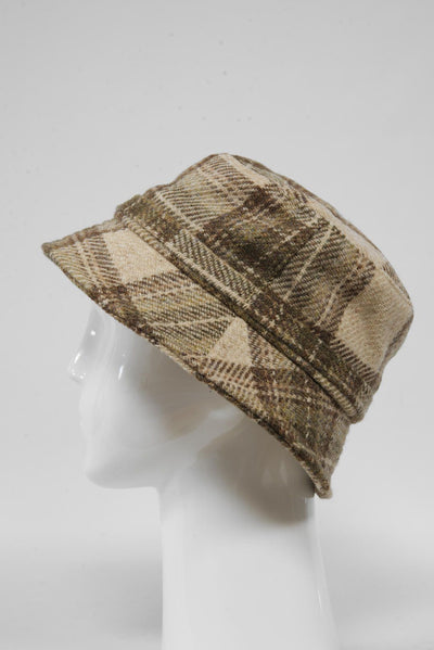 Harris Tweed Ladies Bucket Hat Oatmeal Check (HH)