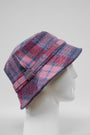 Harris Tweed Ladies Bucket Hat Pink Blue Check (HH)