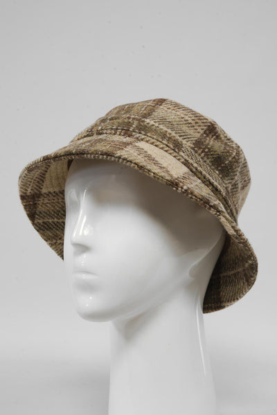 Harris Tweed Ladies Bucket Hat Oatmeal Check (HH)