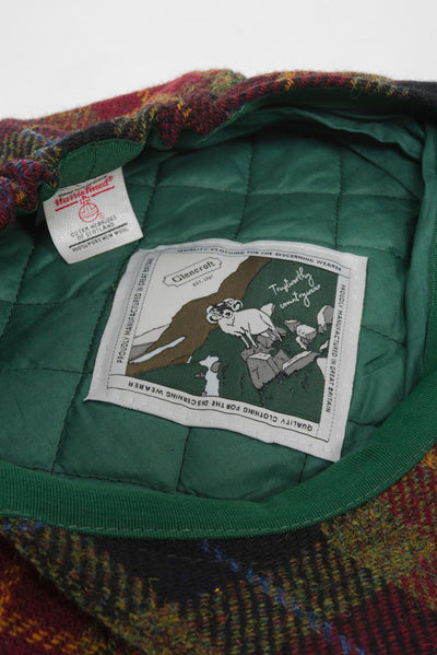 Harris Tweed Baker Boy Hat Green/Rust Check (GC)
