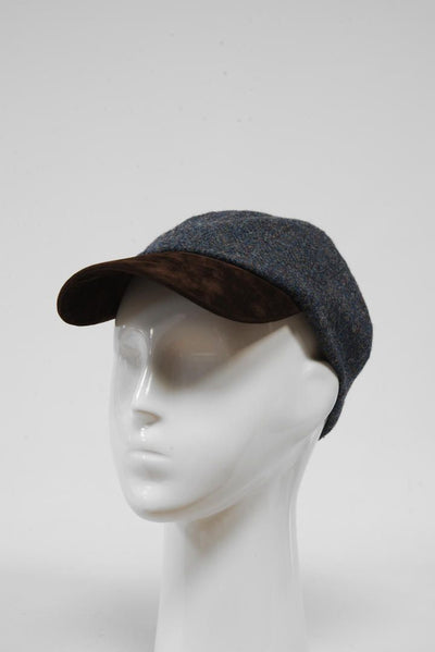Harris Tweed Baseball Cap Blue Grey Mix (H/W)