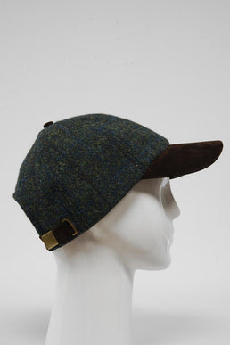 Harris Tweed Baseball Cap Green Windowpane (H/W)