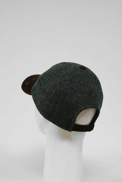 Harris Tweed Baseball Cap Green Windowpane (HW)