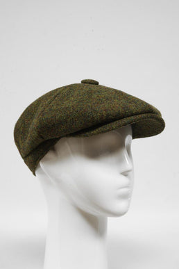 Harris Tweed 8 Piece Flat Cap Woodland Green (HW)