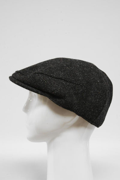 Harris Tweed Flat Cap Plain Charcoal (HW)