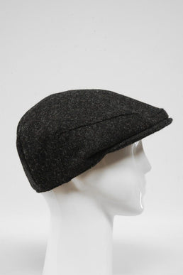 Harris Tweed Flat Cap Plain Charcoal (HW)