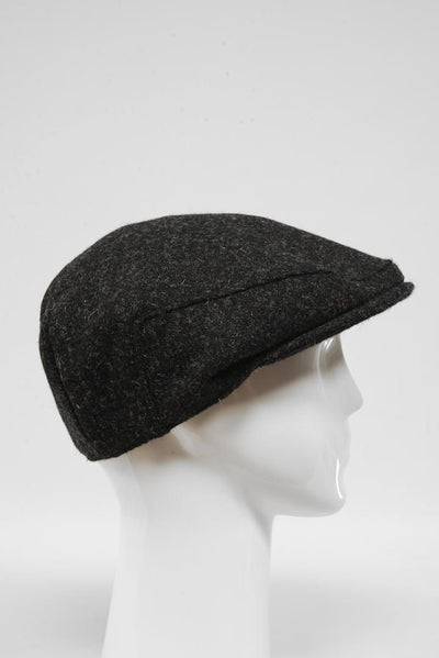 Harris Tweed Flat Cap Plain Charcoal (HW)
