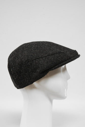 Harris Tweed Flat Cap - Plain Charcoal (HW)