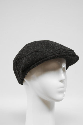 Harris Tweed Flat Cap - Plain Charcoal (HW)