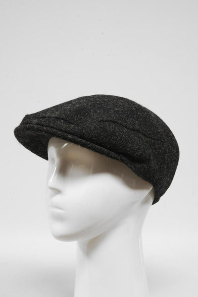 Harris Tweed Flat Cap Plain Charcoal (HW)