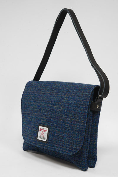 Harris Tweed Scalpay Bag - A0207 (Black Leather)