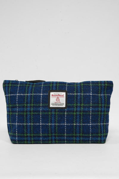 Harris Tweed Toiletries Bag A0169 Black Leather