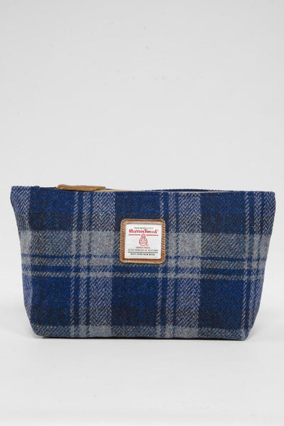 Harris Tweed Toiletries Bag A0237 (Tan Leather)