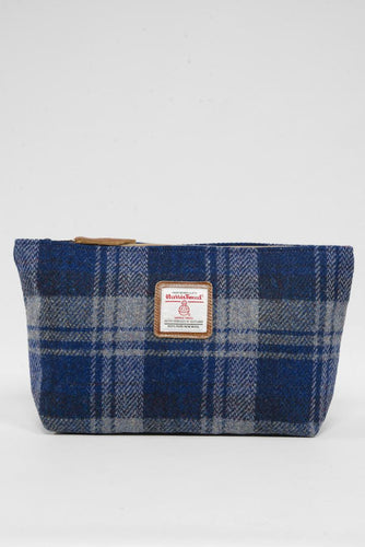 Harris Tweed Toiletries Bag - A0237 (Tan Leather)