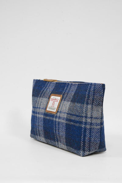 Harris Tweed Toiletries Bag A0237 (Tan Leather)