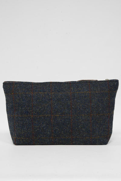 Harris Tweed Toiletries Bag A0239 (Brown Leather)