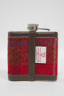 Harris Tweed Hip Flask A001 Brown Leather