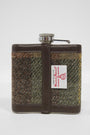Harris Tweed Hip Flask A086 Brown Leather
