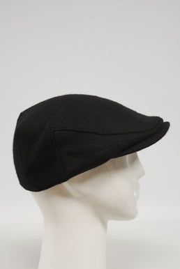 Harris Tweed Flat Cap Black Twill HH
