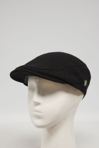 Harris Tweed Flat Cap Black Twill (HH)
