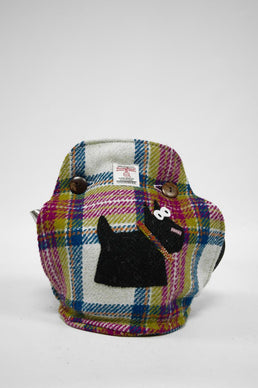 Harris Tweed Tea Cosy Pink Turquoise Check Scottie Dog