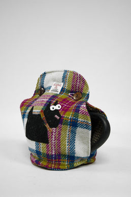 Harris Tweed Tea Cosy Pink Turquoise Check Scottie Dog