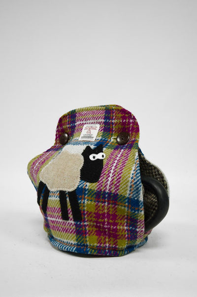 Harris Tweed Tea Cosy Pink Turquoise Check Sheep