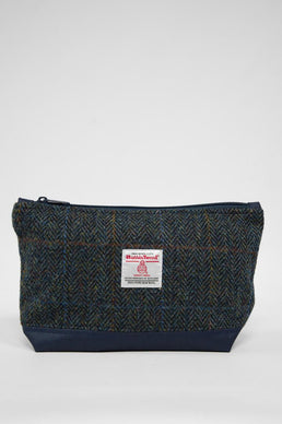 Harris Tweed Washbag - HB80 Navy